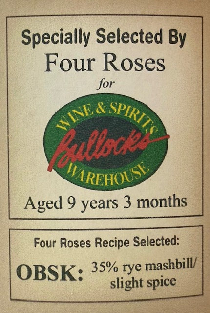 Four Roses Single Barrel Bourbon Barrel Strength OBSK 60.1% abv.