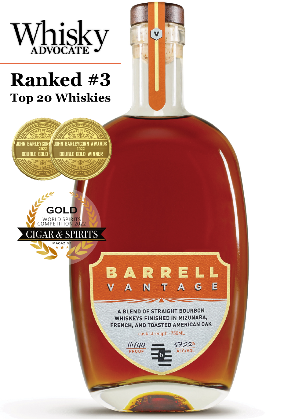 Barrell Vantage Whiskey 750ml 57.22% abv.