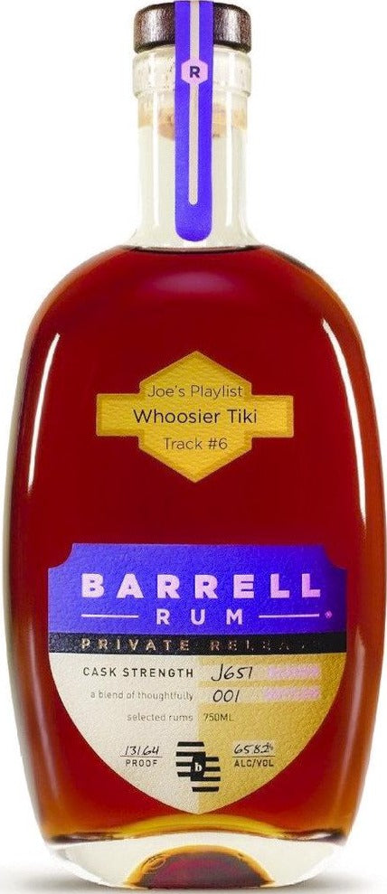 Barrell Joe’s PlaylistJoe's Playlist Track #6 "Whoosier Tiki" Barrell Private Release Rum J657 65.82% 750ml