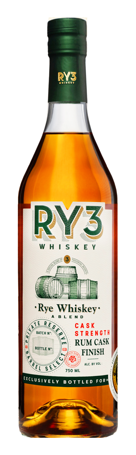 RY3 Rum Cask Finished Rye Whiskey 58.9% abv. 700ml