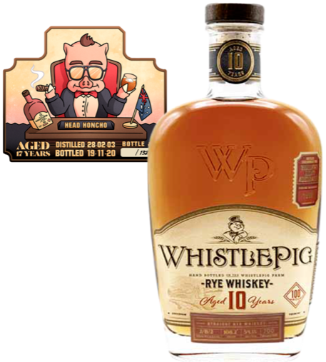 WHA Whistle Pig Rye Whiskey "Head Honcho" 54.1% abv.